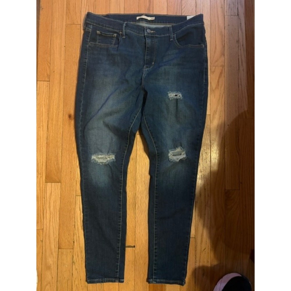 Levis 720 High Rise Super Skinny Jeans Dark Wash Denim 18W 57750-0044 T16-11
